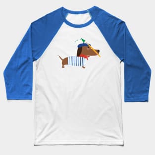 Dachshund Meets Picasso Baseball T-Shirt